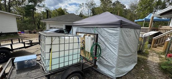 Community Mobile Community Shower constructed by Ben Hanna